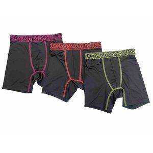 Reebok Boy's Performance Boxer Briefs - 3 Pack Black, Size Medium 8/10